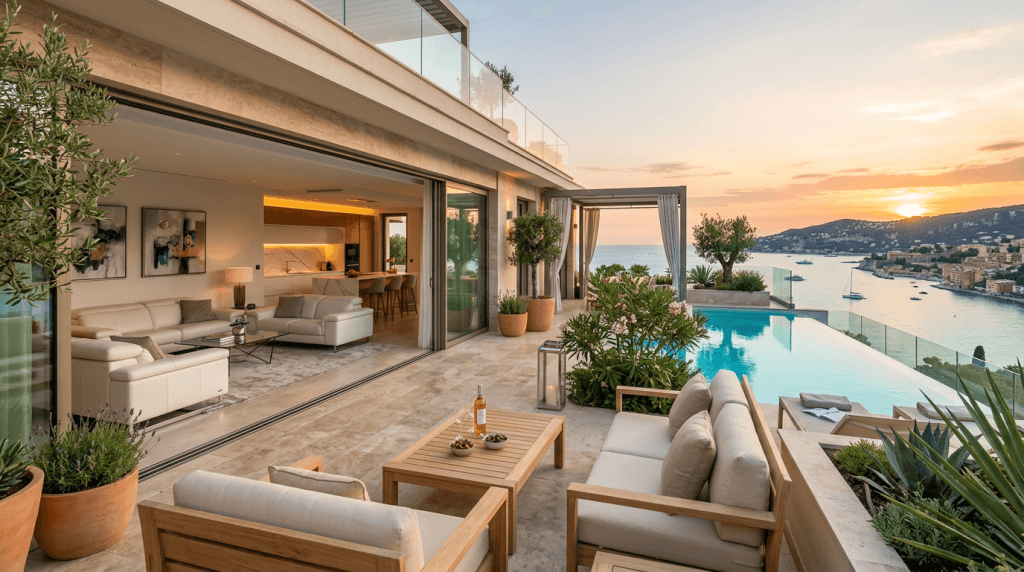 Villa avec vue mer en location saisonnière sur la Côte d'Azur