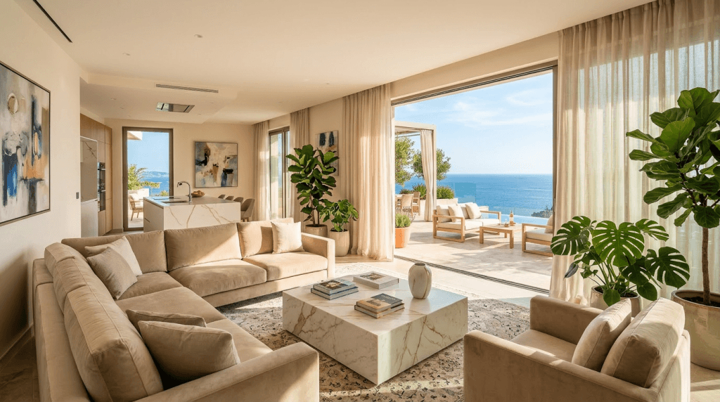 Villa avec vue mer en location saisonnière sur la Côte d'Azur